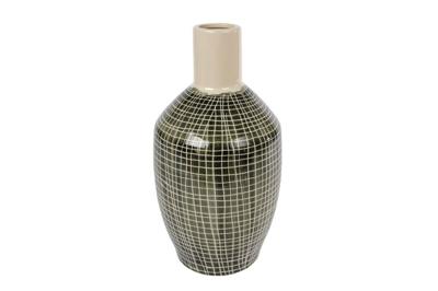 Vaas Frans L groen aardew 16x16x31,5cm