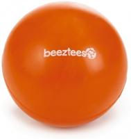 Rubber bal massief hondenspeeltje oranje 9 cm - thumbnail