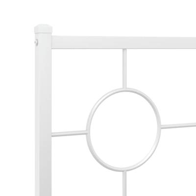 Bedframe met hoofdbord metaal wit 150x200 cm Bedframe met hoofdbord metaal wit 150x200 cm