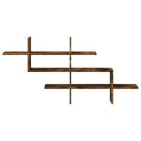 Wandschap 124,5x18x60,5 cm bewerkt hout gerookt eikenkleurig - thumbnail