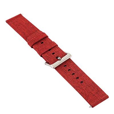 Canvas nylon bandje Fitbit Versa 1 / 2 & Lite - Rood - thumbnail