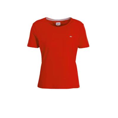 Tommy Jeans T-shirt van biologisch katoen rood