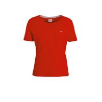 Tommy Jeans T-shirt van biologisch katoen rood - thumbnail