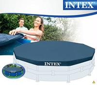 Intex 28031 Afdekzeil voor Frame Zwembad 366cm Blauw - thumbnail