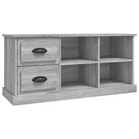 Tv-meubel 102x35,5x47,5 cm bewerkt hout grijs sonoma eikenkleur - thumbnail