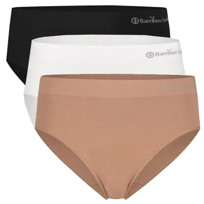 Bamboo Basics 3-pak naadloze dames slips - Belle - Taille bamboe dames onderbroek - Lekker zitten ondergoed dames