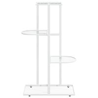 VidaXL Bloemenstandaard met 4 lagen 43x22x76 cm metaal wit - thumbnail
