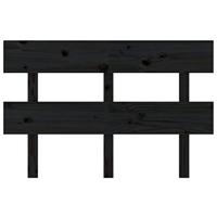 Hoofdbord 124x3x81 cm massief grenenhout zwart - thumbnail