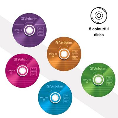 Verbatim 43557 DVD-R AZO 4,7 GB Slim Case 5 Stuk Slim Case