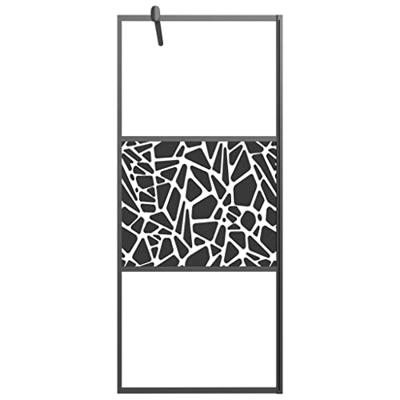 Inloopdouchewand met stenenmotief 80x195 cm ESG-glas zwart - thumbnail