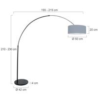 Steinhauer BooglampSparkled light zwart met lichtblauwe kap - 3929ZW - thumbnail