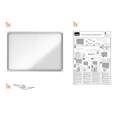 Nobo Premium Plus binnenvitrine, schuifdeuren met hoekslot, magnetisch, 8 x A4