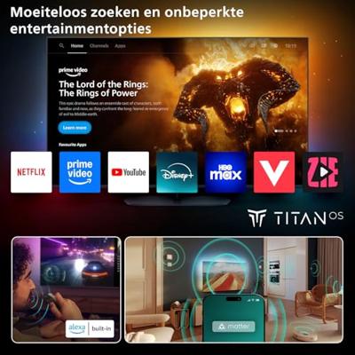 Philips Ambilight 'The One' 75PUS9000 LED 4K Smart TV - 75 inch-scherm met P5 Perfect Picture Engine Ultra HD, Titan OS, Dolby Vision en Dolby Atmos Sound