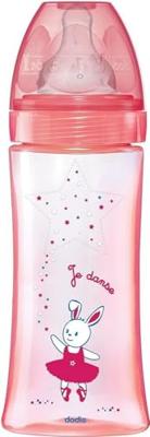 Antikoliekfles - DODIE - 330 ml - Ronde speen - 6+ maanden - 3 doorstroomstanden - Doorstroomstand 3 - Roze