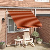 VidaXL Luifel handmatig uittrekbaar 250 cm oranje en bruin - thumbnail