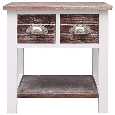 Bijzettafel 40x40x40 cm paulowniahout bruin