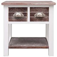 Bijzettafel 40x40x40 cm paulowniahout bruin - thumbnail