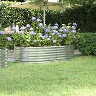 VidaXL Plantenbak 152x80x36 cm gegalvaniseerd staal zilverkleurig - thumbnail