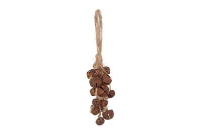 Kersthanger belletjes S roest 19x5x5cm