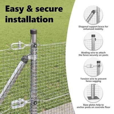 VidaXL Afrasteringspaal zilver 10 x 0,4 m (16 x 16 mm gaas) staal