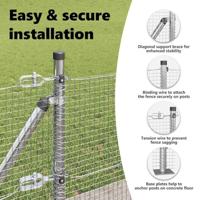 VidaXL Afrasteringspaal zilver 10 x 0,6 m (16 x 16 mm gaas) staal - thumbnail