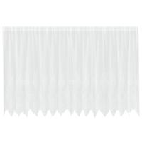 VidaXL Kantgordijn met gordijnen bloemen wit 160 x 400 cm polyester - thumbnail