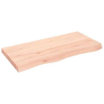 Wandschap 100x50x6 cm onbehandeld massief eikenhout