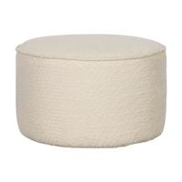 WOOOD Sara poef laag bouclé Creme - thumbnail