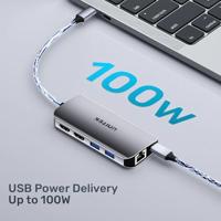 UNITEK ACTIEVE HUB USB-C 2X HDMI 4K, RJ45, PD 100W - thumbnail