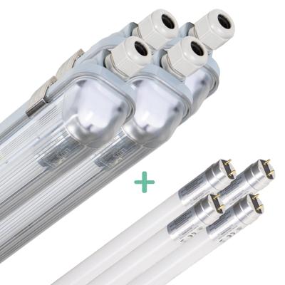 4 PACK - LED's Light Complete LED TL lamp met LED buis 60 cm - Binnen en buiten - 1100 lm - 1x6W - 185lm/w - Energielabel B