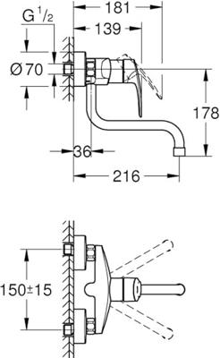 Keukenmengkraan Grohe Eurosmart Chroom