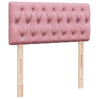 Ottoman bed met matras en LED's 90x200cm fluweel roze - thumbnail