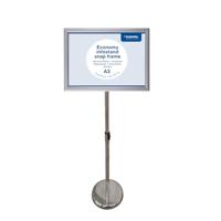 Europel info vloerstandaard Economy, lijst 25 mm, A3, zilver - thumbnail