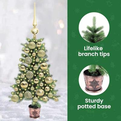 VidaXL Kerstboom met 150 led met standaard groen 65 cm pe
