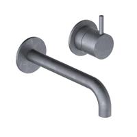 Hotbath Cobber wastafelkraan inbouw 18cm 2 gats verouderd ijzer CB005EXT18AI / HBCB005 - thumbnail