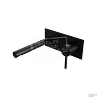 Inbouw Wastafelmengkraan Brauer Black Edition Coldstart Rechte Uitloop Ronde Hendel Rechts Mat Zwart Met Afdekplaat Brauer - thumbnail