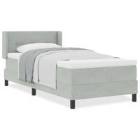 Boxspringbed met matras fluweel lichtgrijs 90x190 cm - thumbnail
