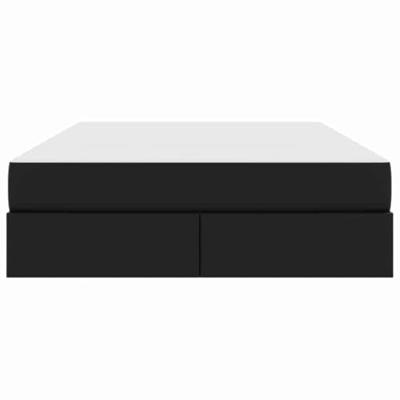 Opbergbed met matras met matras Zwart 140 x 190 cm Nep Leer