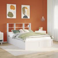 Bedframe zonder matras massief grenenhout wit 140x190 cm - thumbnail