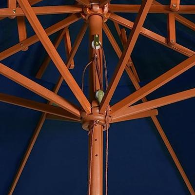 VidaXL Parasol dubbeldekker met houten paal 270 cm blauw
