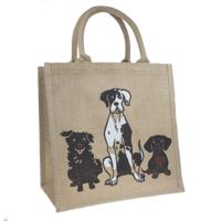 Naturel Jute Tas met Honden - thumbnail