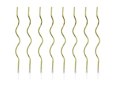 Verjaardagskaarsjes Gekruld Goud (8st)