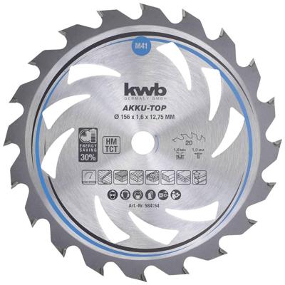 kwb 584154 Hardmetaal-cirkelzaagblad 156 x 12.75 x 1.0 mm Aantal tanden: 20 1 stuk(s)