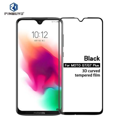 PINWUYO 9u 3D gebogen getemperd glas film voor MOTO G7/G7plus (zwart)