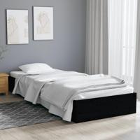 Bedframe massief hout zwart 75x190 cm - thumbnail