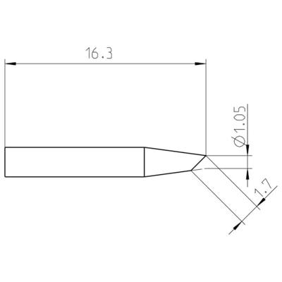 Weller RTP 012 B MS Soldeerpunt Afgeschuind Grootte soldeerpunt 1.2 mm Lengte soldeerpunt: 16.3 mm Inhoud: 1 stuk(s)