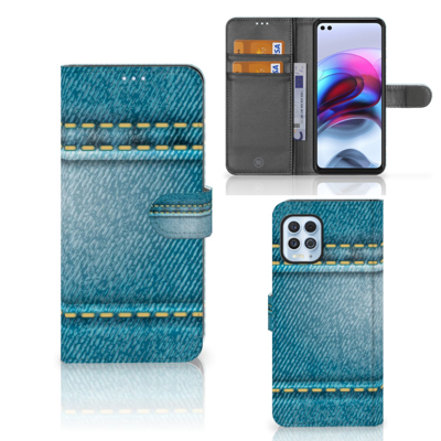 Motorola Moto G100 | Wallet Case | met Pasjes | Jeans Motorola Moto G100 | Wallet Case | met Pasjes | Jeans