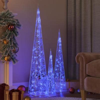 VidaXL Lichtkegelset decoratief led 60/90/120 cm acryl blauw