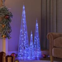 VidaXL Lichtkegelset decoratief led 60/90/120 cm acryl blauw - thumbnail