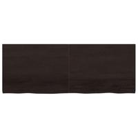 Wandschap 160x60x4 cm behandeld massief eikenhout donkergrijs - thumbnail